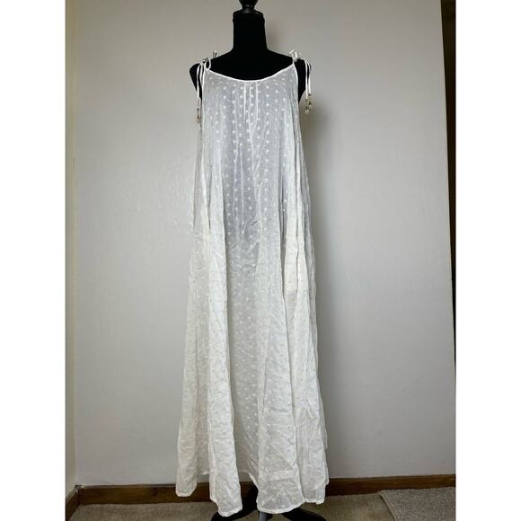 Solid & Striped Women’s Mid Solid Striped Sheer Cover-up Coastal Beachy Dress L - Picture 3 of 12